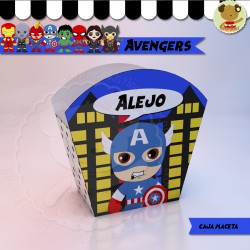 Capitán América - Avengers - Caja 3D  Golosinas Maceta